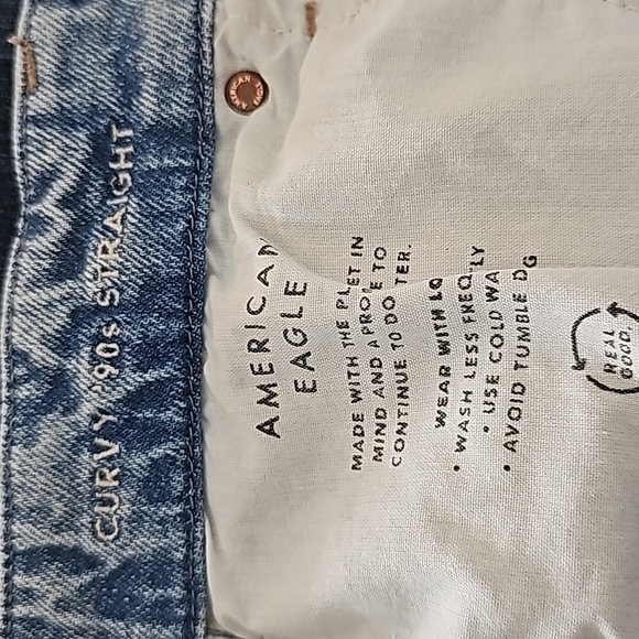 American Eagle Stretch Women's Curvy 90s Straight Size Waist 16 flat - Picture 7 of 7